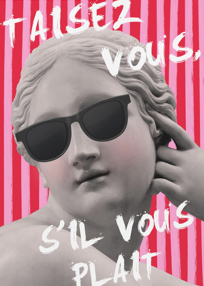 Roze en rood gestreepte Venus | Poster
