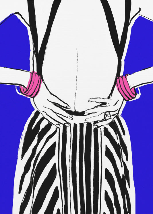 Bold Stripes, Blue Background | Poster