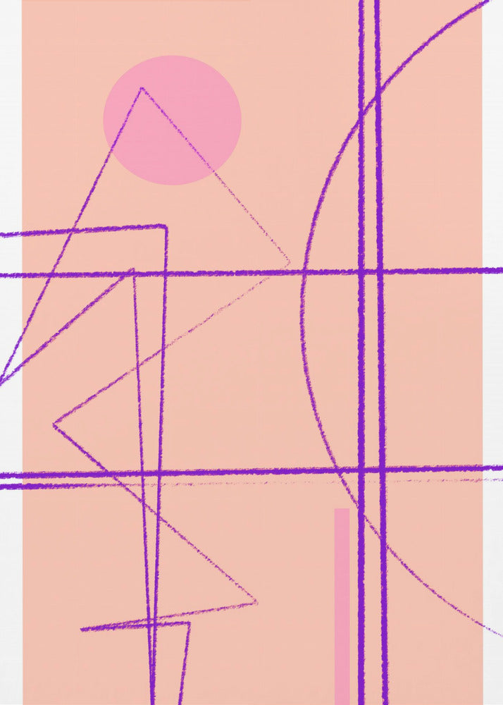 Roze Geometrische Dans | Canvas