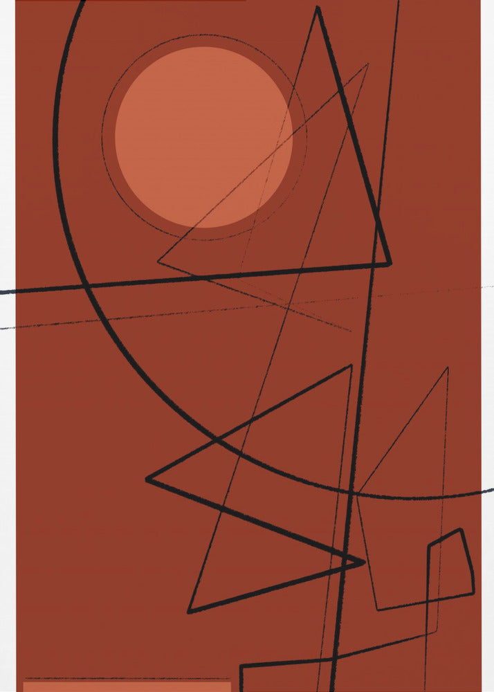 Karmozijnrode geometrie | Canvas