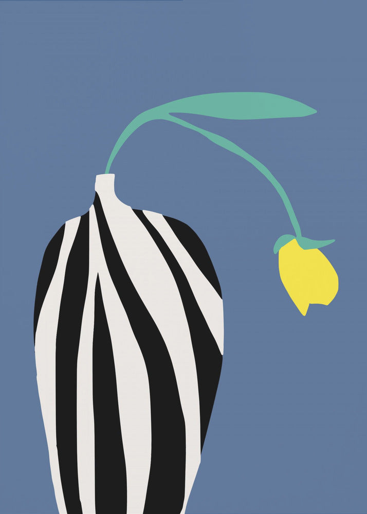Tulp in zebrastreepvaas | Poster