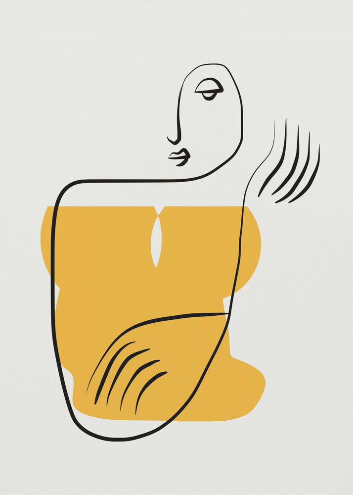 Abstracte lijntekening van een persoon | Poster