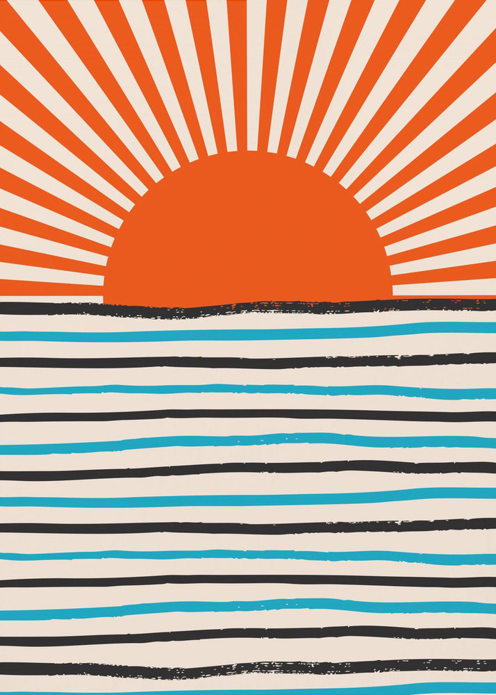 Rode Zon en Zee | Poster