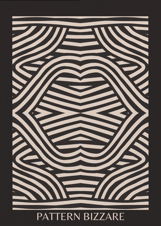 Zwart patroon Bizar | Canvas