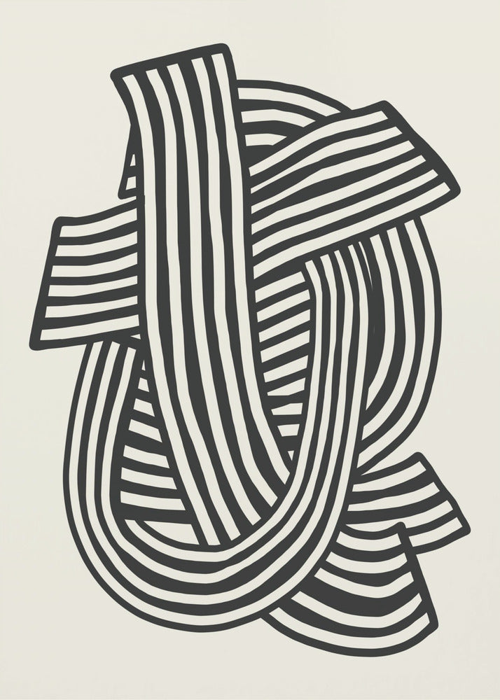 Gestreept abstract in zwart | Poster