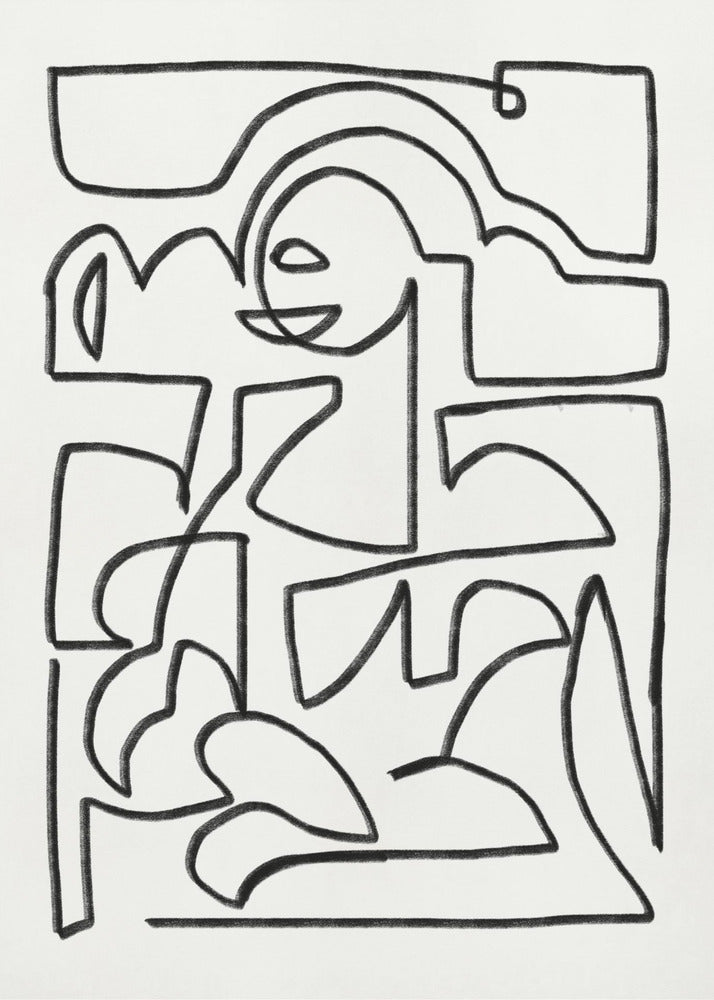 Abstracte krijtlijnkunst | Poster