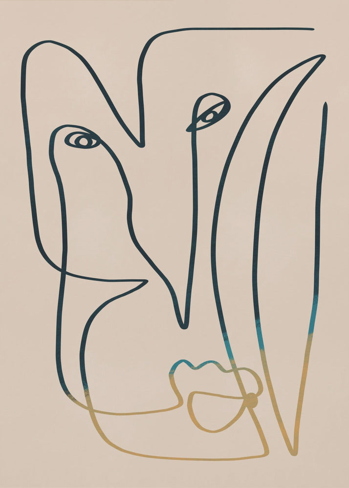Lijnkunst Gezicht | Poster