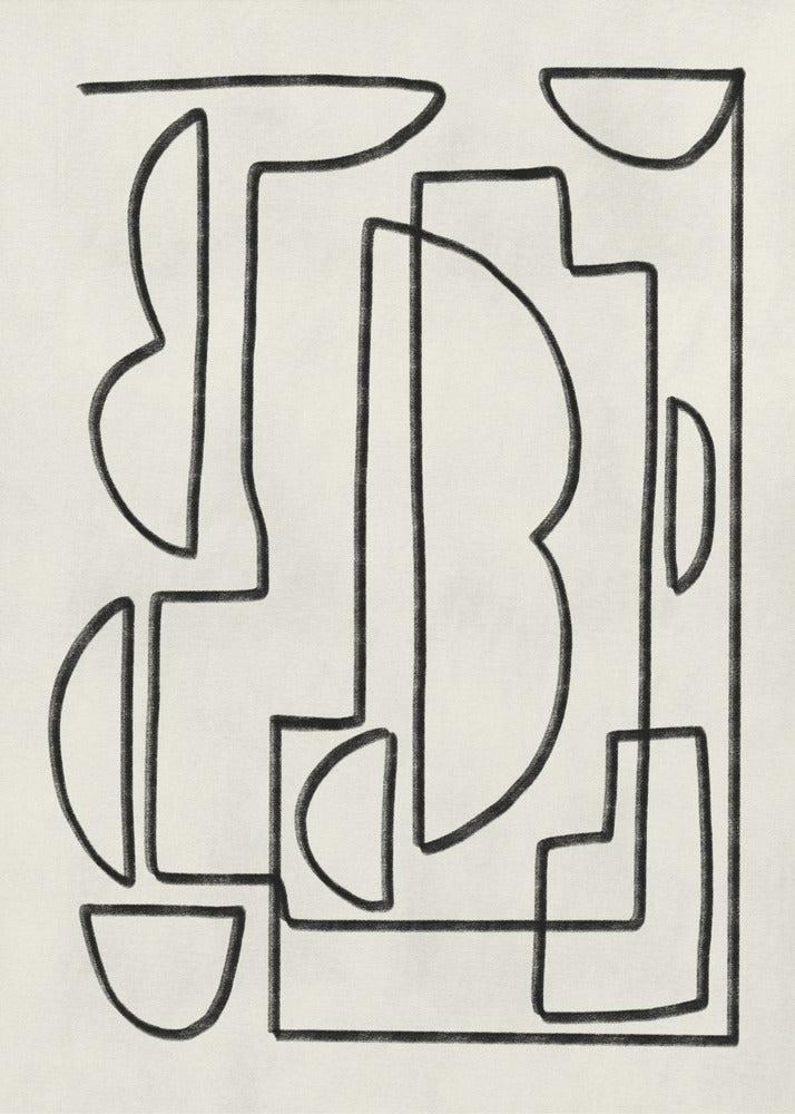 Abstracte lijnkunstschets | Canvas