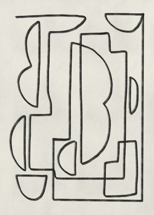 Abstracte lijnkunstschets | Canvas