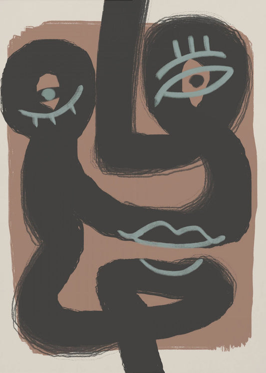 Abstract Zwart Portretpaar | Canvas