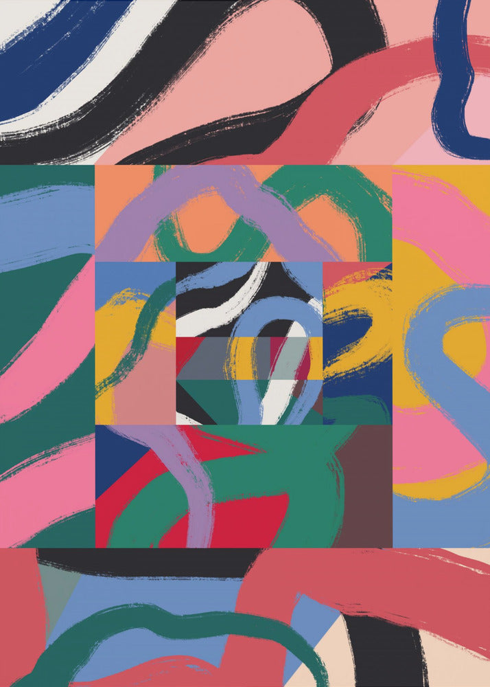 Kleurrijke lijn lint abstract | Poster