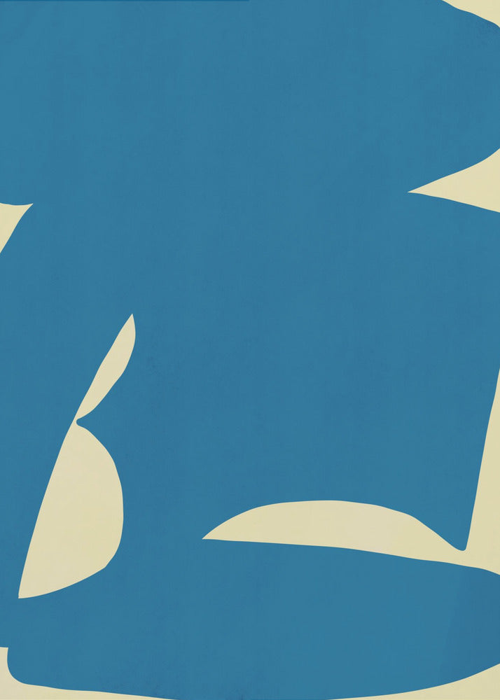 Abstracte blauwe vorm | Poster