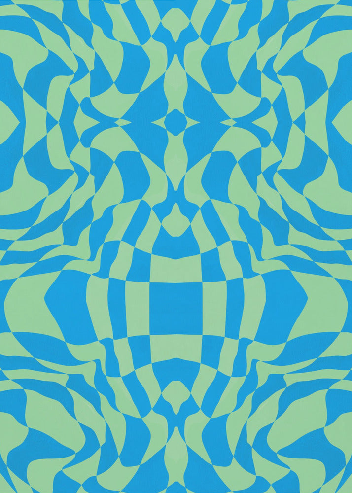 Coole kleuren Warp Checkers | Poster