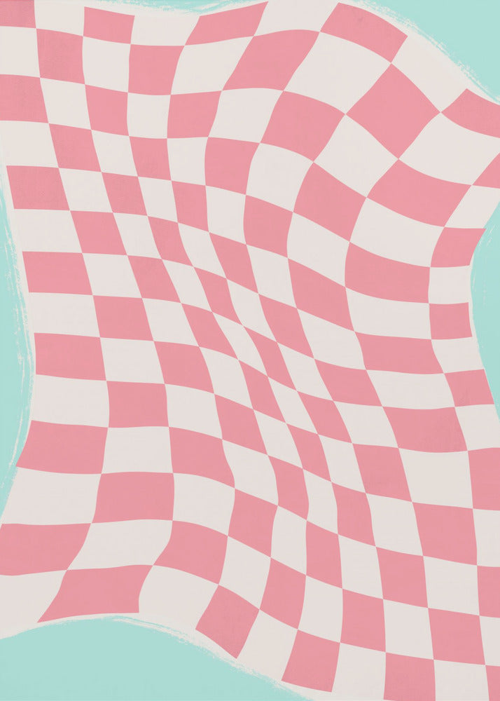 Geribbelde geblokte golf | Poster