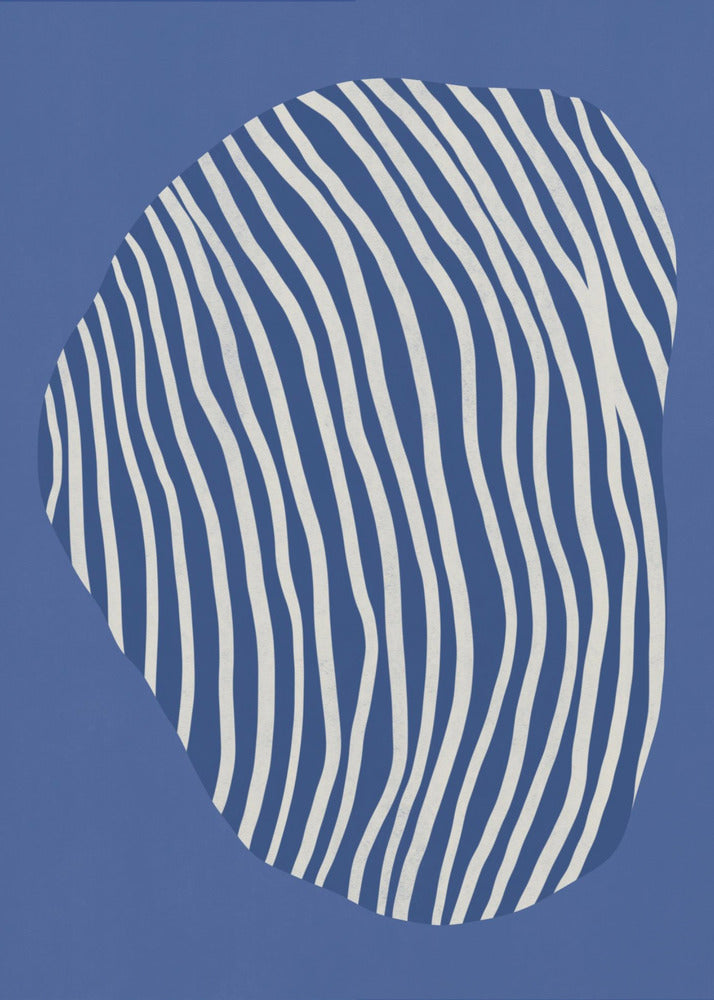 Lijnkunst opgesloten in de ruimte - blauw | Canvas