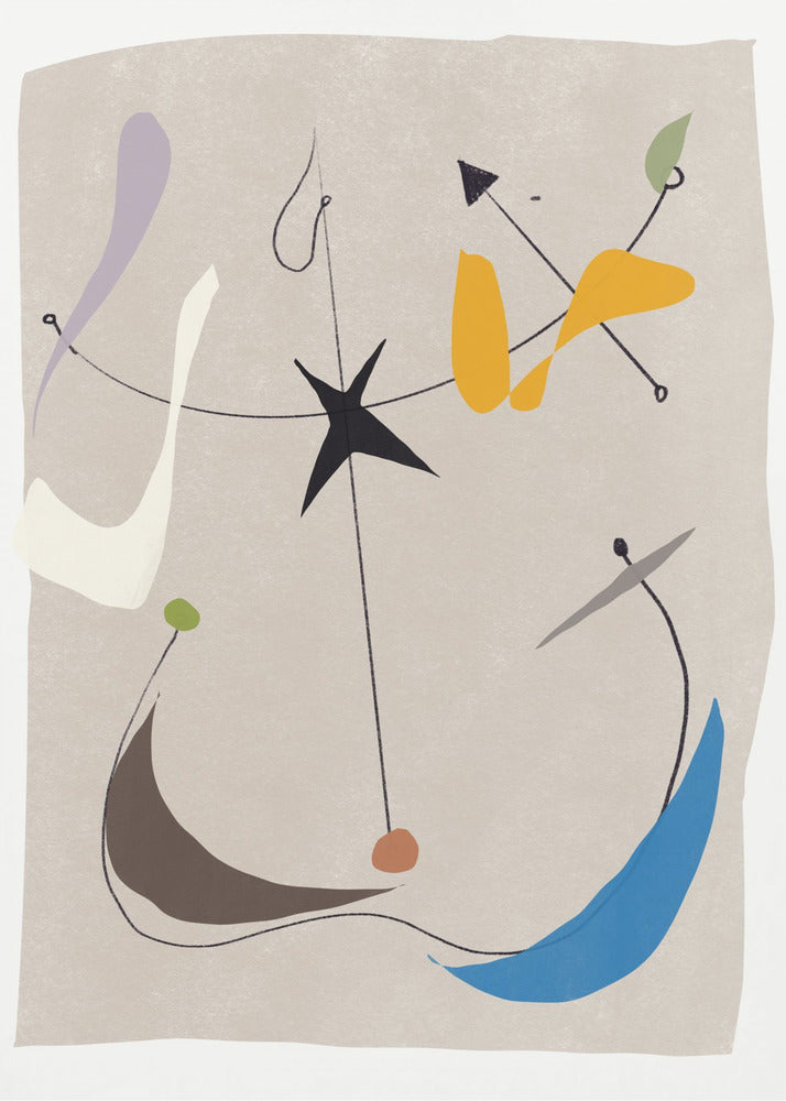 Minimalistische lijnen en kleurrijke vormen | Poster