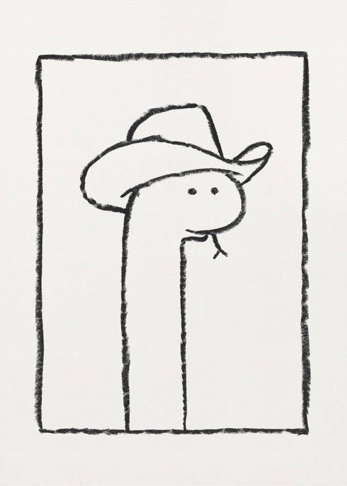 Squiggles de slang in een Stetson | Canvas