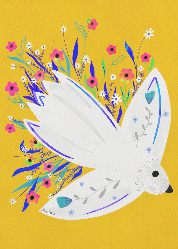 Bird in Flowers illustration | Poster