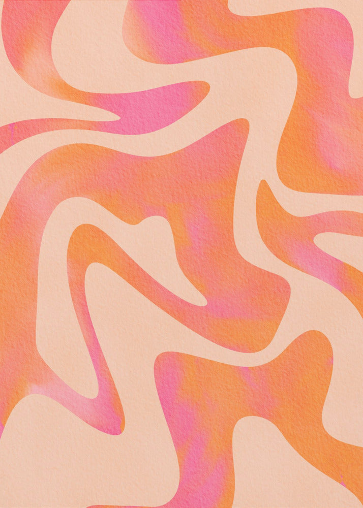Abstracte golf - Peach Fuzz | Poster