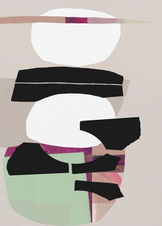 Gekleurd Abstract Zwart Nr. 2 | Canvas