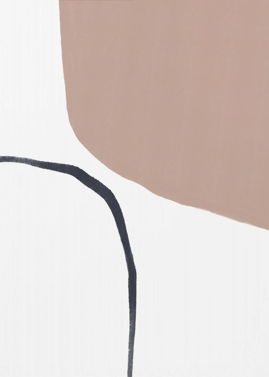Soft Beige And Black Lines | Poster