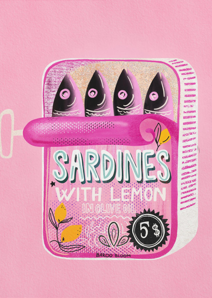 Sardientjesblikje Roze | Canvas