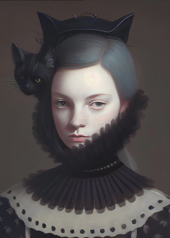Mevrouw Zwarte Poes | Poster