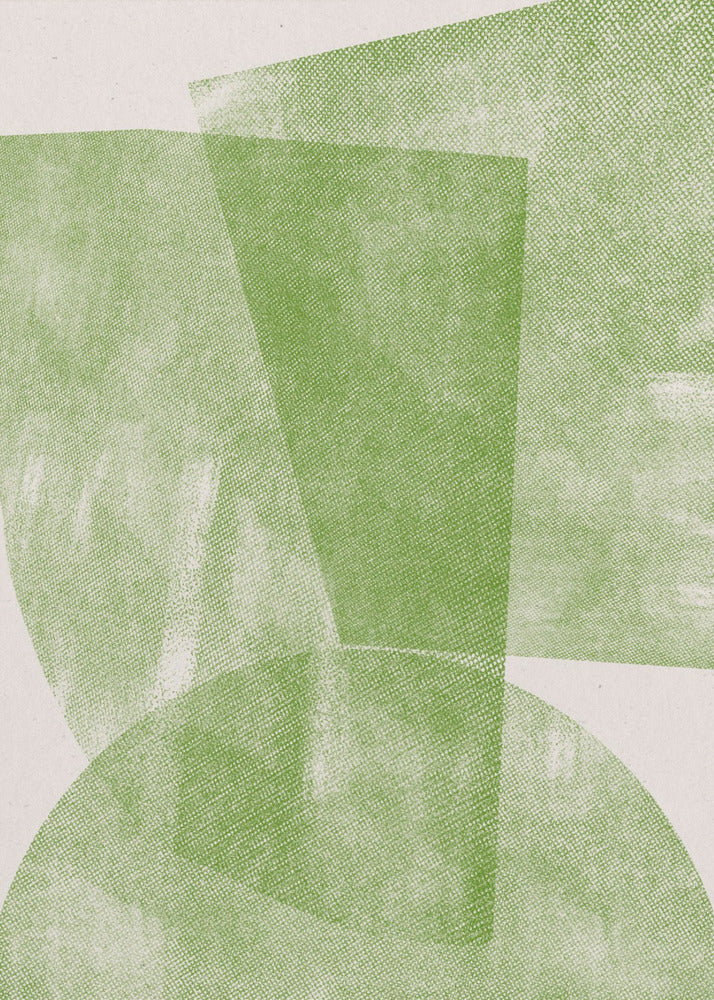 Groene geometrische stroom | Canvas