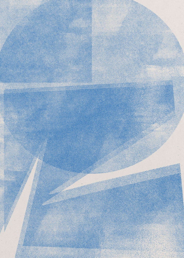 Azuurblauwe geometrie | Canvas