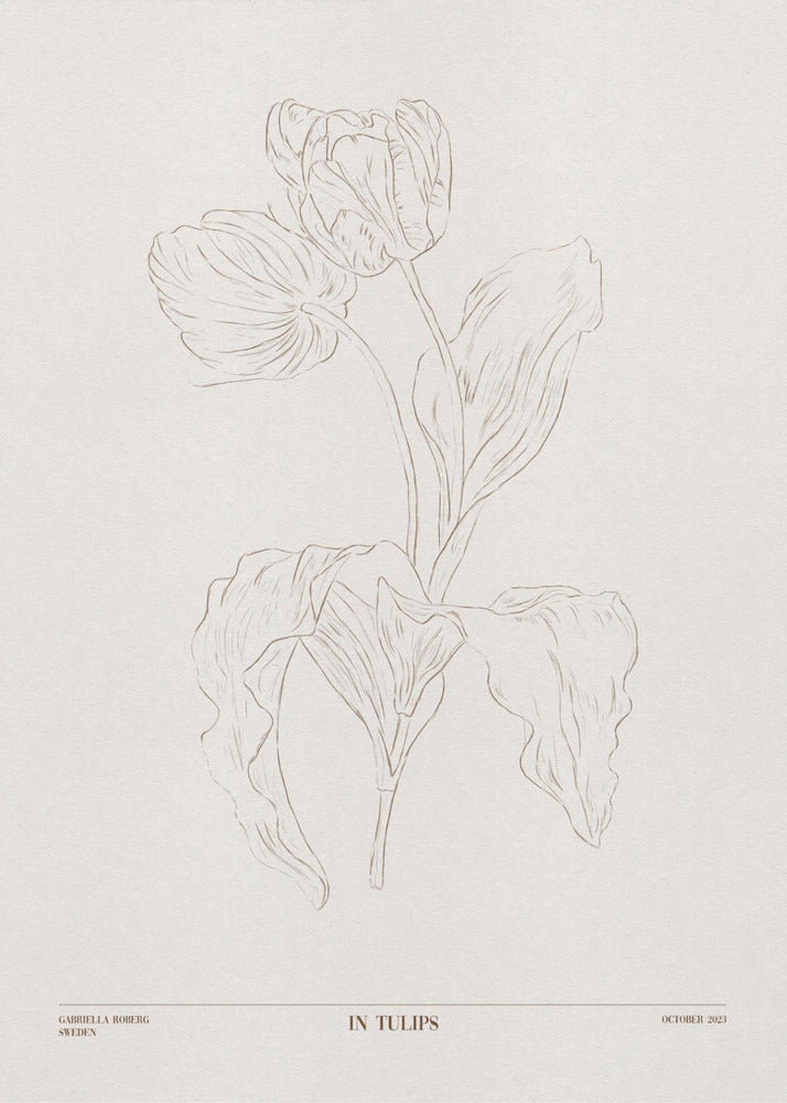 In Tulpen (bruin) | Canvas