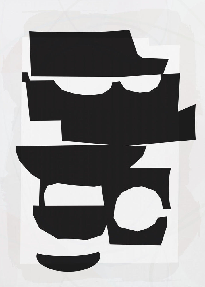 Zwart-witte uitgesneden vormen 1 | Poster