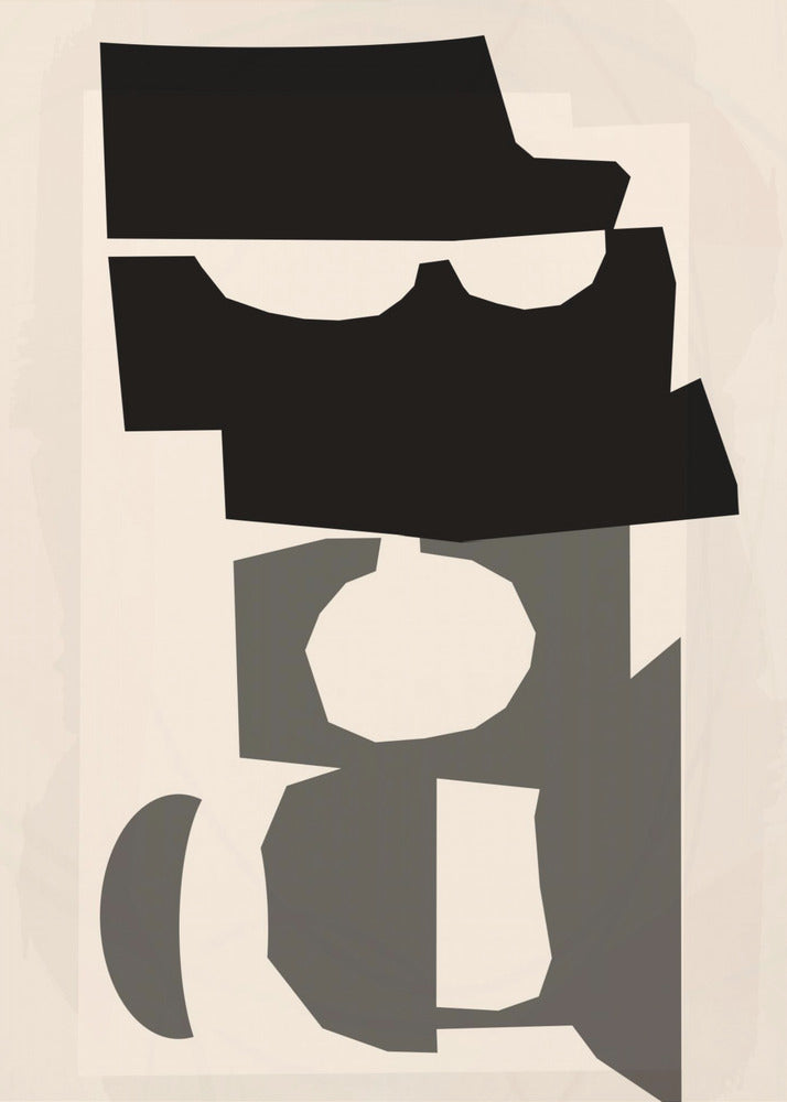Zwart-witte uitgesneden vormen 2 | Poster