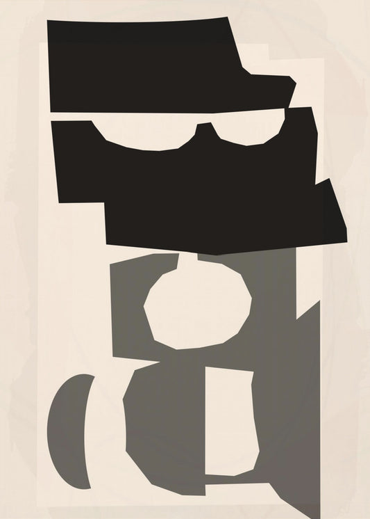 Zwart-witte uitgesneden vormen 2 | Poster