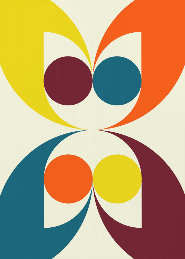 Kleurrijke symmetrische vormen en cirkels | Canvas