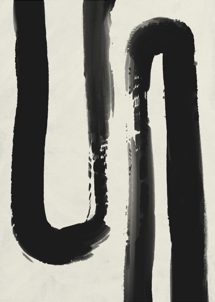 Monochrome stroom | Canvas