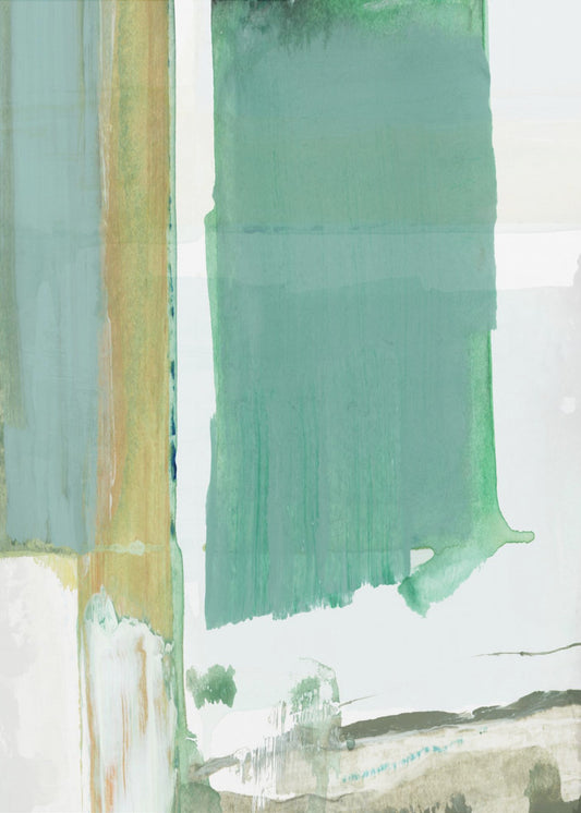 Aquablauw Abstract Op Wit 2 | Canvas