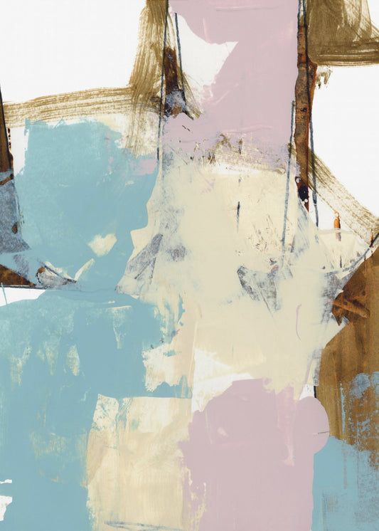 Blauwroze, schemerig abstract 1 | Canvas