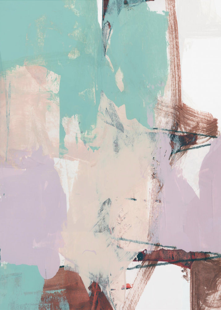 Blauwroze, schemerige abstract 2 | Poster