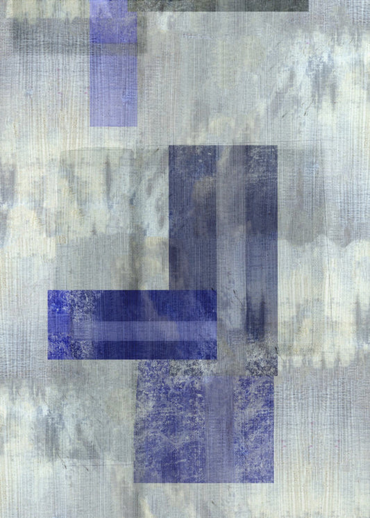 Blauwe Koolstof Abstract 3 | Canvas