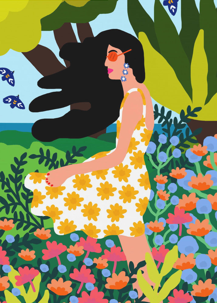 Floral Summer Girl | Canvas