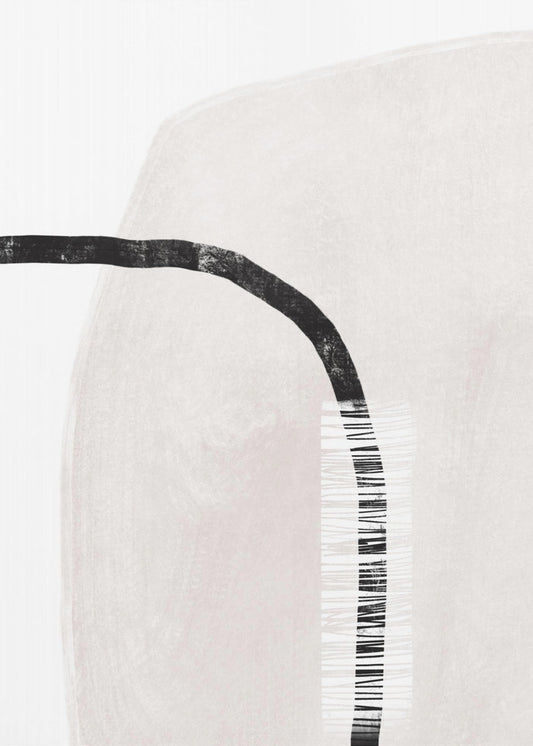 Black Lines On A Soft White Textured Background | Poster