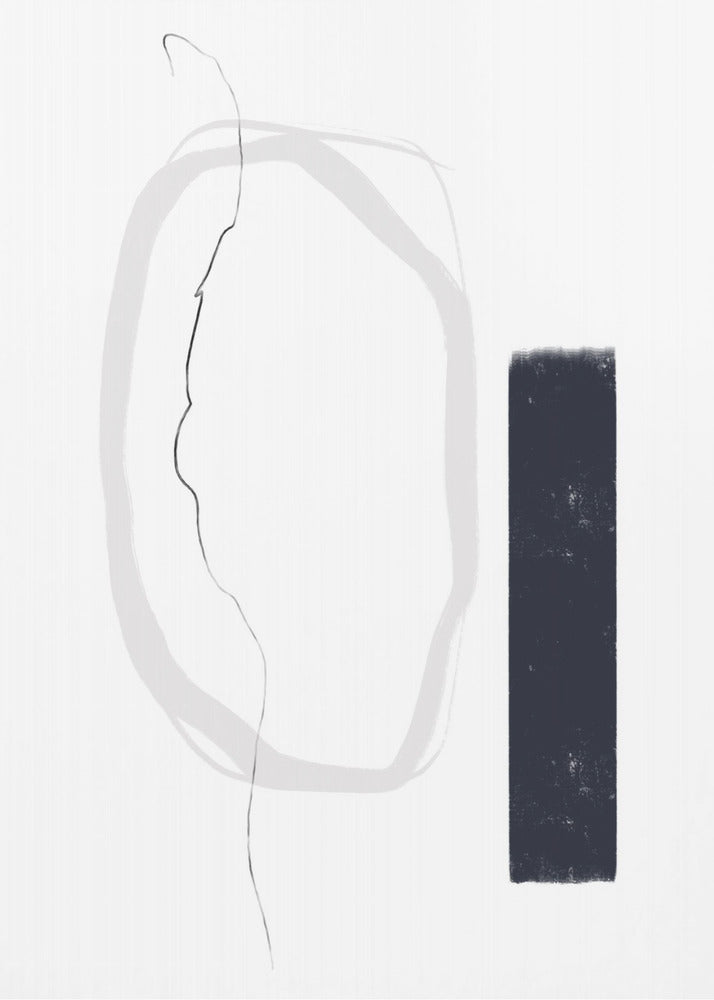 Zwarte en grijze lijnen | Canvas