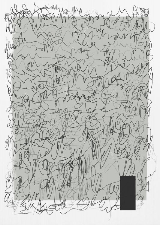 Ingewikkelde krabbels op een gedempte achtergrond | Poster