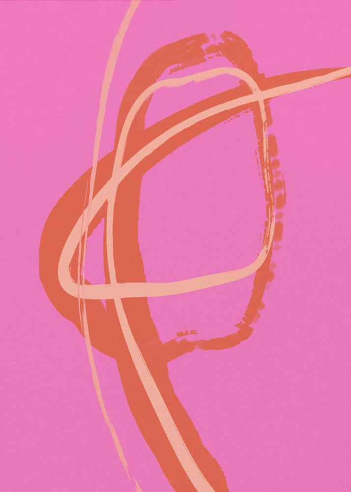 Levendige roze werveling | Poster