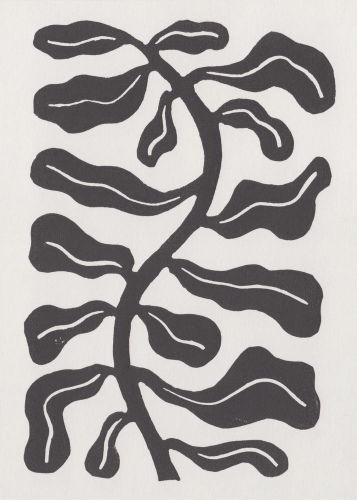 Wind Kissed Plant / Krijtbord Zwart | Poster