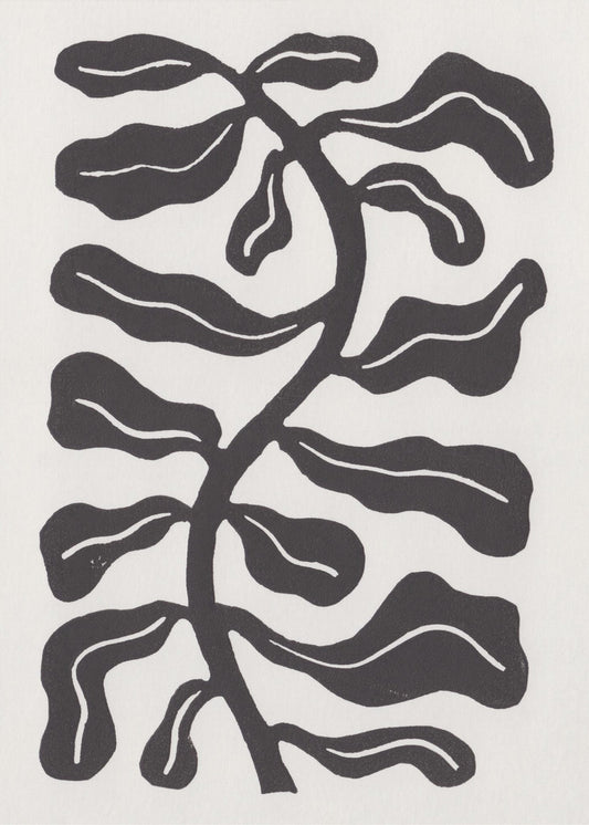 Wind Kissed Plant / Krijtbord Zwart | Poster