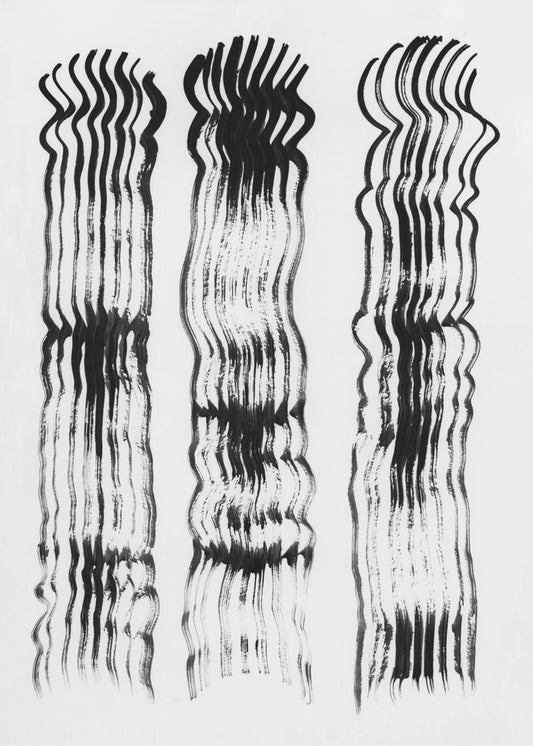 Abstracte penseelstreken lijnen 02 | Poster