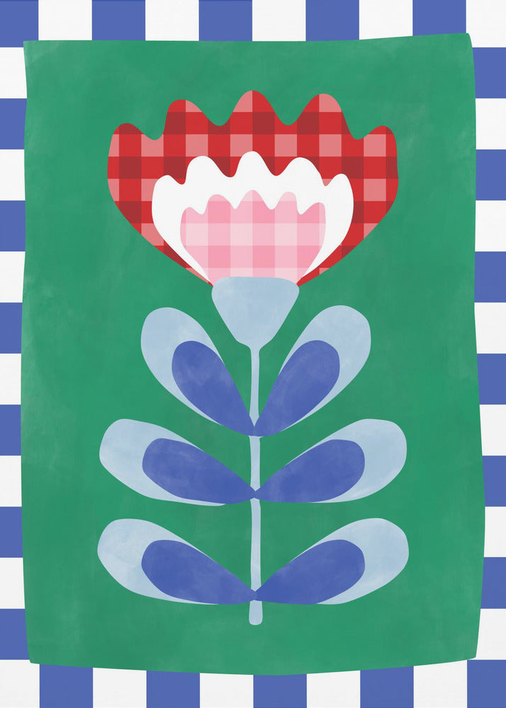 Bloemmotief met opvallende geometrische vormen | Poster