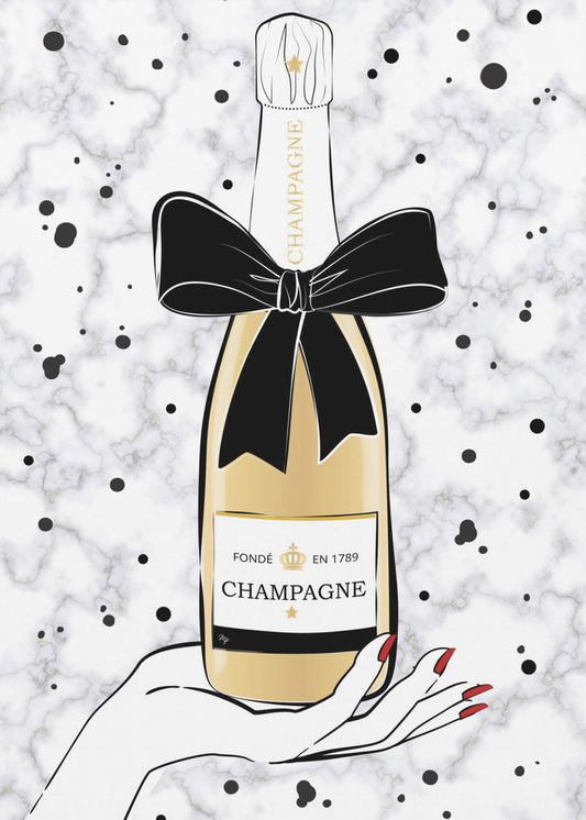Champagne vasthouden | Poster