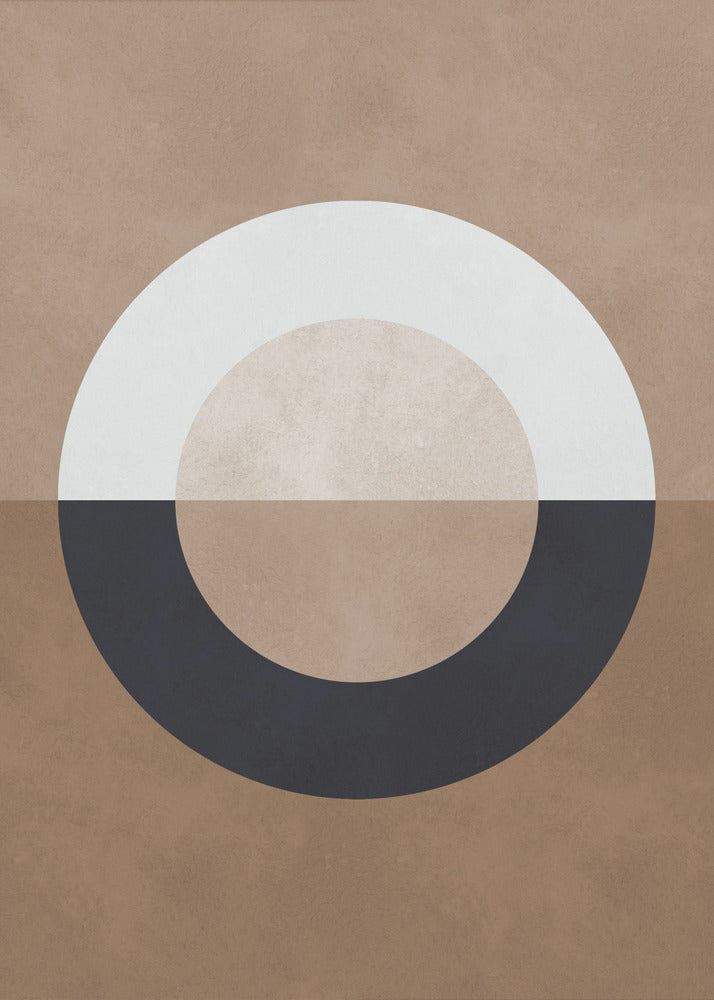 Bruine geometrie 8 | Poster